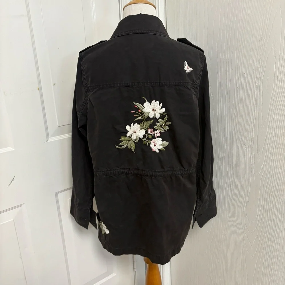 Kate Spade New York Floral Embroidered Military Jacket I3